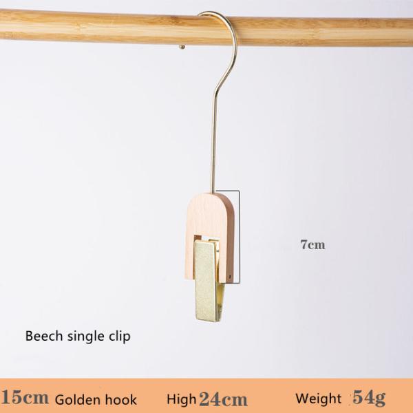Beech Wooden Clip Hanger Natural Color Multifunctional 19cm  24cm
