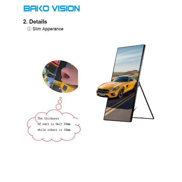 SMD1010 Indoor LED Poster Frame Wide Viewing Angle Meanwell Power Supply