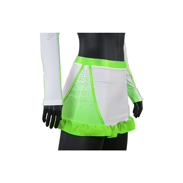 Special Cut Cheer Dance Clothes Green High School Cheer Uniforms Dry Fit
