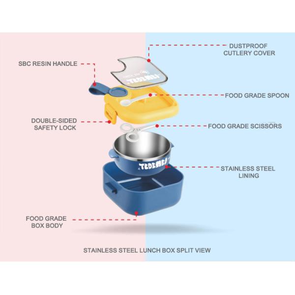 Металлическая коробка с обедом для бенто 304 из нержавеющей стали