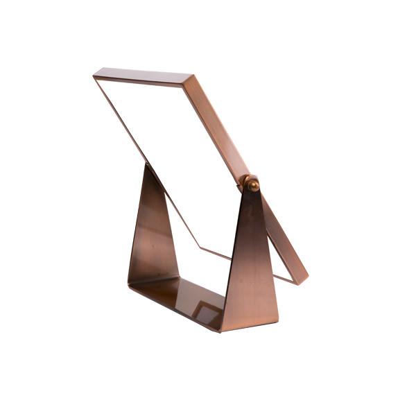 360 Degree Rotation Jewelry Store Mirror Dust Proof Gold Color Table Standing