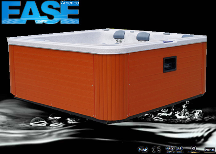Portable Hot Tub Whirlpool Massage Bathtub Outdoor Spa with 6 Seats,Plastic Jet Ring Trim