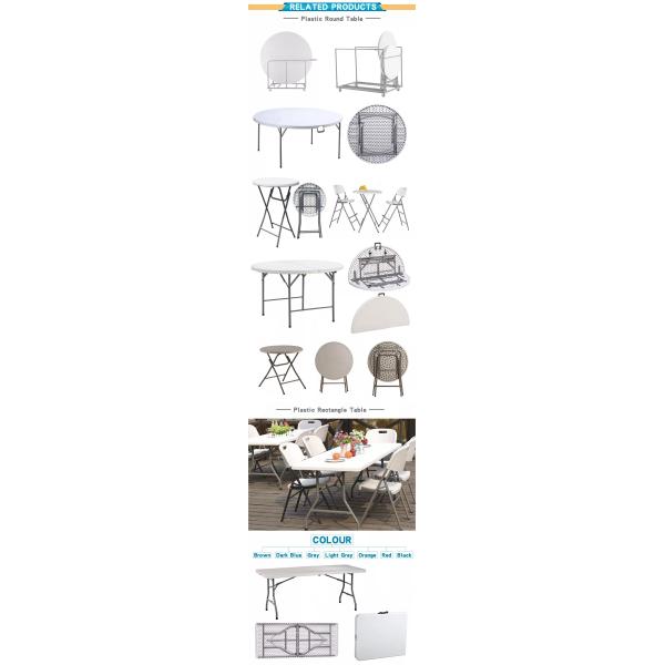 Foldable Outdoor Banquet Table Portable Camping Furniture with Imitated Rattan Design