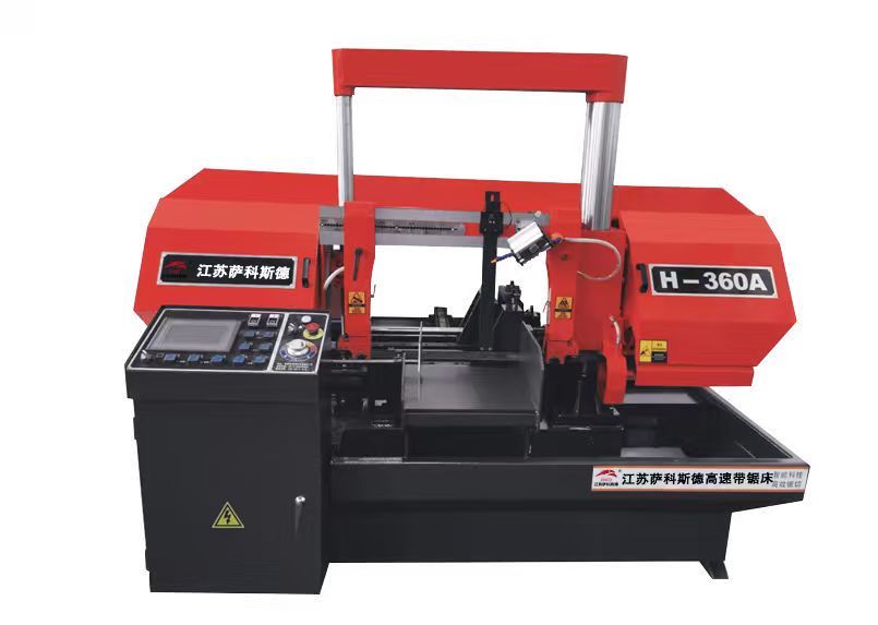 Red Black Metal Cutting Band Saw Customized  Horizontal Metal Cutting Band Saw