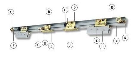 1200mm Semi Automatic Door / Self Closing Sliding Door 15KG To 80KG