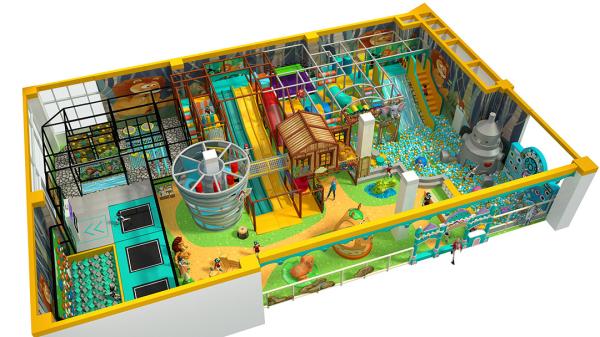 Structure de jeu intérieure pour enfants de 3 à 12 ans avec thèmes personnalisables
