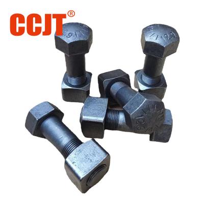 Customize 3/4-16UNFX56 Cr40 Excavator Track Bolts / Plow Bolt 826/00303 For JCB Bucket Teeth