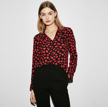 Блузка флористической печати женщин корейская шифоновая