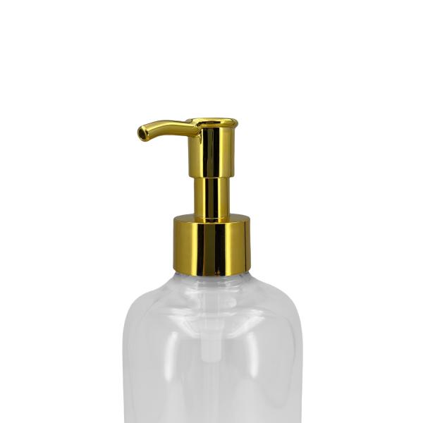 250ml 500ml Plastic Transparent Lotion Bottle With Golden Pump Heads And Snap Fastened