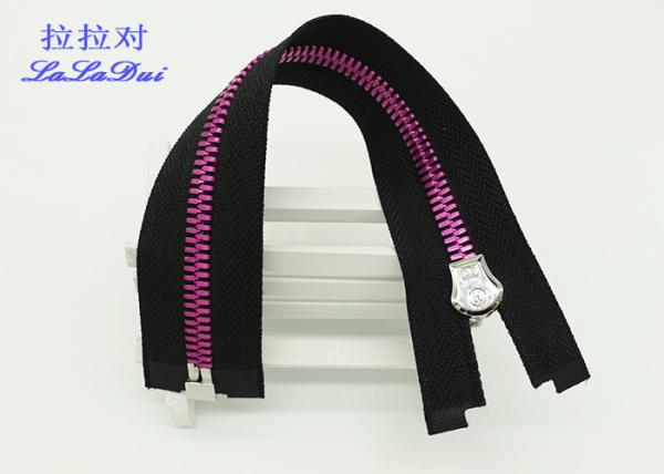 Auto Locking Slider Two Way Open Ended Zip , Novelty 2 Way Separating Zipper Metal  For Hoodies / Cardigan