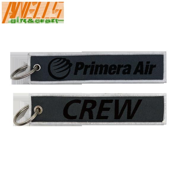 Pilot Aviation Airplane Logo Woven Keyring Aircraft Merrowed Border