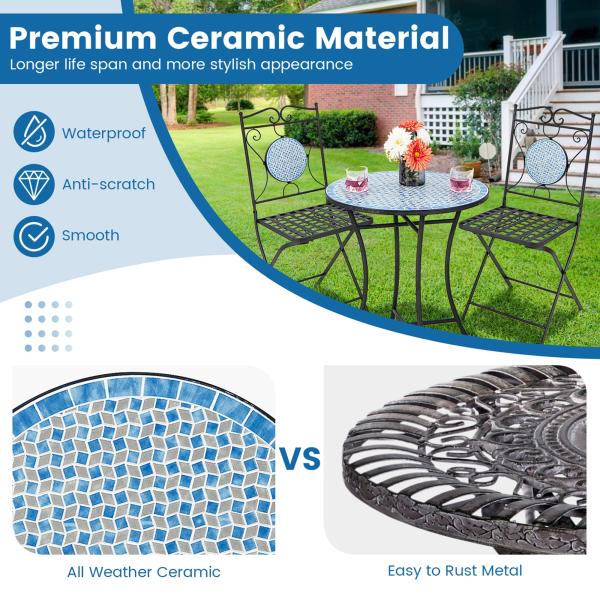 Upgrade Your Outdoor Decor with AJUNION All Weather Bistro Set Table Size Dia24