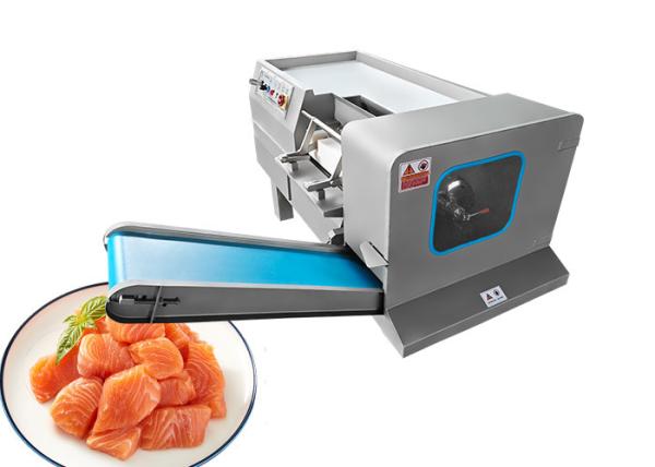 Automatic Meat Dicer Machine Salmon Dicing Cubes Cutter With Conveyor Belt Outlet 900KG/H