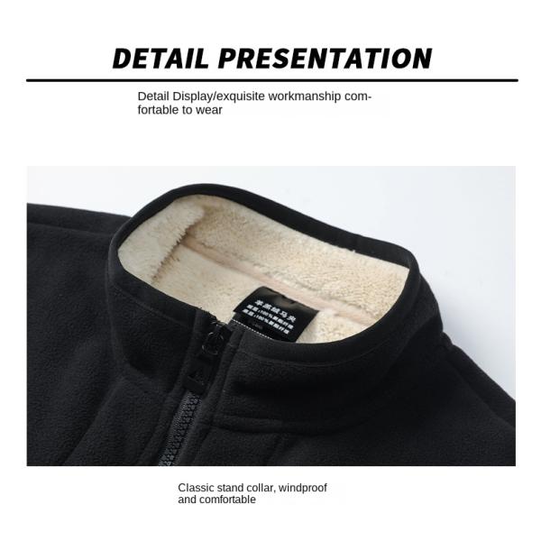 Large Size Men's Casual All-Match Trend Coat Vest with Fleece Lining and Stand Collar