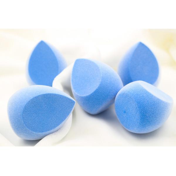 Blue Face Makeup Sponge Puff Facial Cosmetic Concealer Cream Foundation Powder Blender Puff Set Egg Stand Holder Box