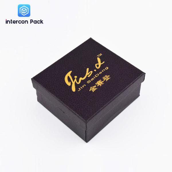 High End Embossing Ring Jewelry Boxes 120g Leather Filled Paper gilded surface