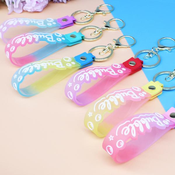 Силиконовый ключевой кольцо браслет ключевой цепочка держатель для женщин девушек запястье круглый ключик