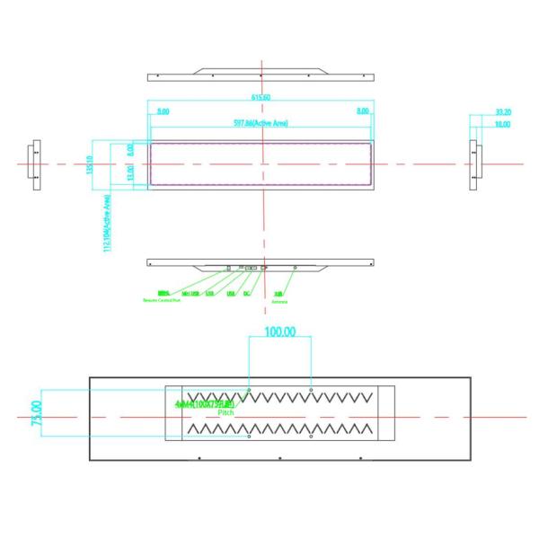 Android 6.0 Operation System Stretched Shelf Bar Display 24 Inch