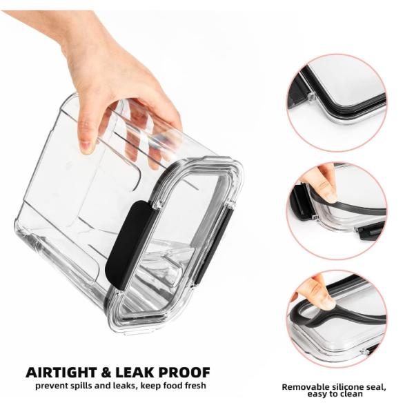 Kitchen PET Plastic Pantry Storage Containers For Food Organization 460ml 700ml