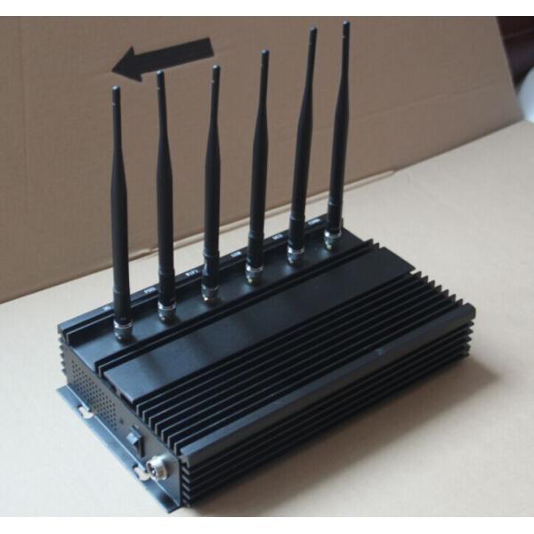 High Power WIFI 2G / 3G Cell Phone Jammer with Cooling Fans , 6 Antenna