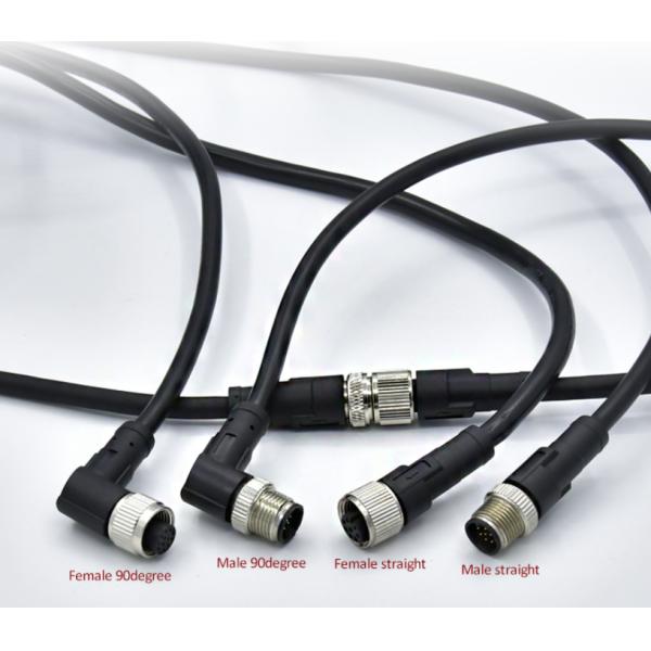 Rigoal PUR / PVC Molded M8 To M12 Cable 26AWG-22AWG Waterproof IP68