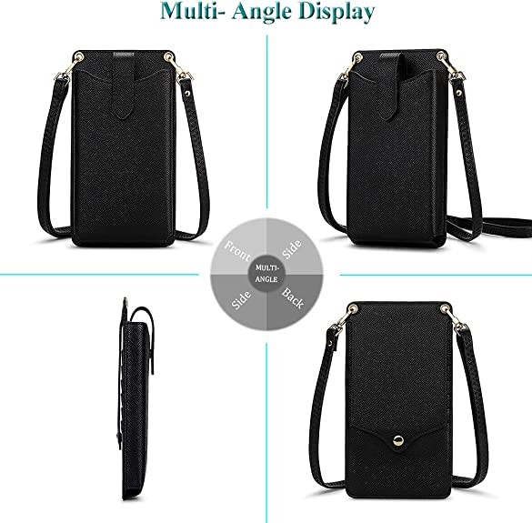 Small Cellphone Crossbody Wallet Synthetic Leather Material Cellphone Holder