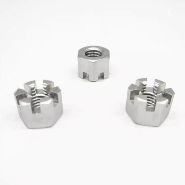 M8 M10 Stainless Steel Plain Polishing Hexagon Slotted Nut SS201 SS304 SS316 DIN935