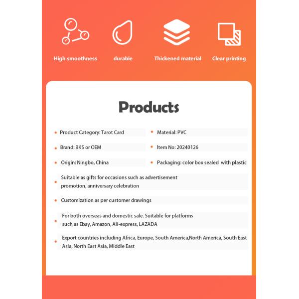 ПВХ учебные настольные игры Таровые карты Подарки OEM