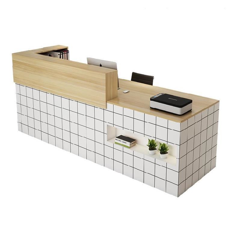 Office Furniture Salon Reception Desk with Fast Checkout Counter and Wood Style PANEL