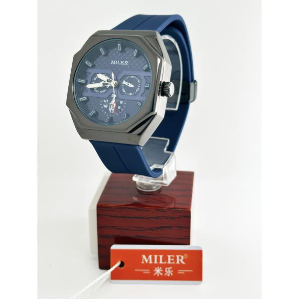 На заказ логотип Милер Модный Хронограф Кварцевые мужские часы Большой циферблат Силиконовые личные часы Люксовые спортивные часы