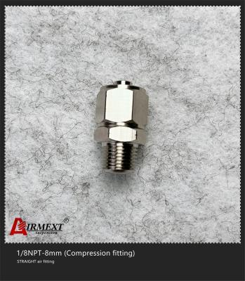 do cotovelo reto do encaixe do ar de 1/8NPT-8mm encaixes de aço inoxidável da compressão