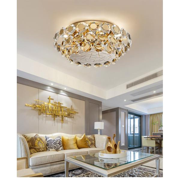 Modern LED Crystal Chandelier Luxury Gold Lustres round chandelier crystal lighting(WH-CA-73)