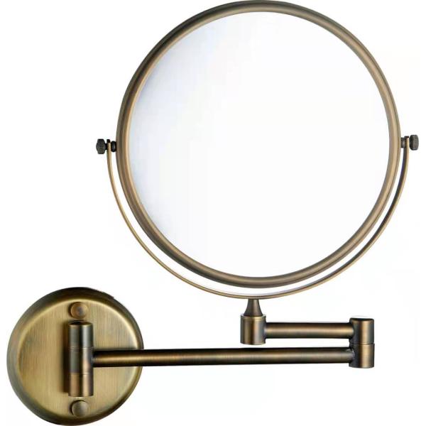 Illuminated Folding Bathroom Mirror with 3 Times Magnification and Retractable Design