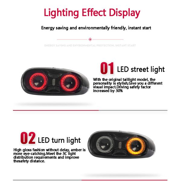 Demillon Led Automatic Brake Light With Built-In Reflector to Activate 2005-2015 for Mazda Cx-5 Retro Taillights