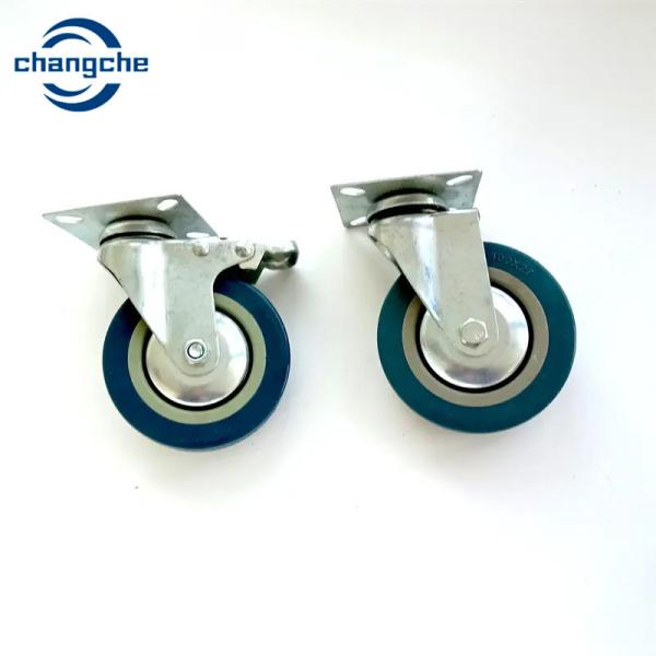 Heavy-Duty Industrial Caster Wheels - 4 Inch Flat Plate Swivel Caster Wheel
