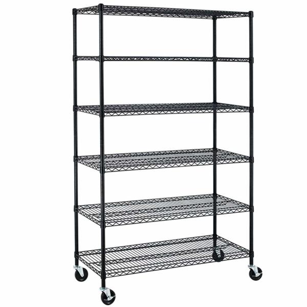 42 W X 14 D X 72 H 6 Tier Chrome Wire Shelving / Mobile Wire Rack
