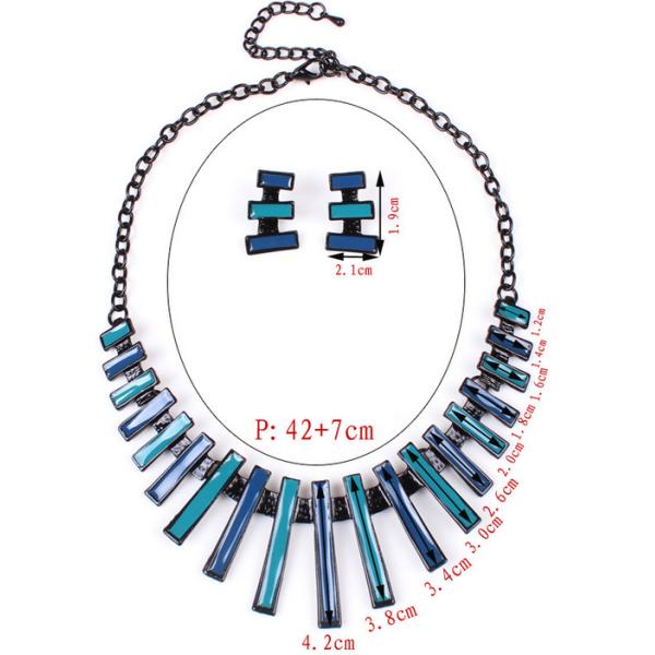 Hot models plating Wing Necklace Set black drop oil color