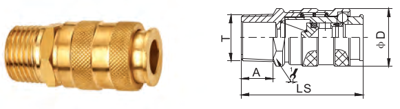 Semi автоматическое латунное быстрое соединение 1.0MPa совместимое с Rectus 25KA