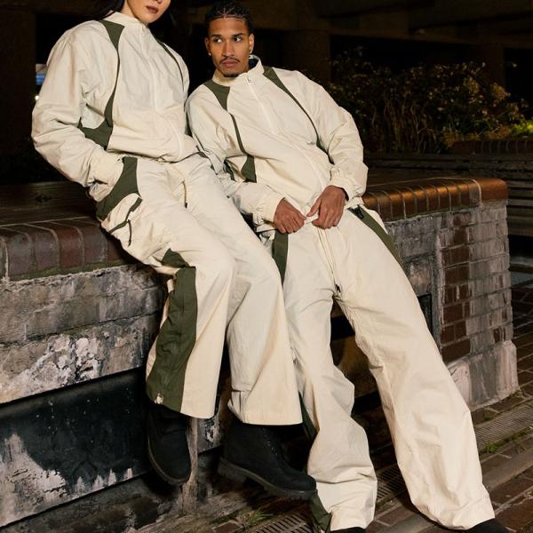 Lightweight Windbreaker Sweat Suits Splicing Loose Sportswear Unisex Discharge Printing