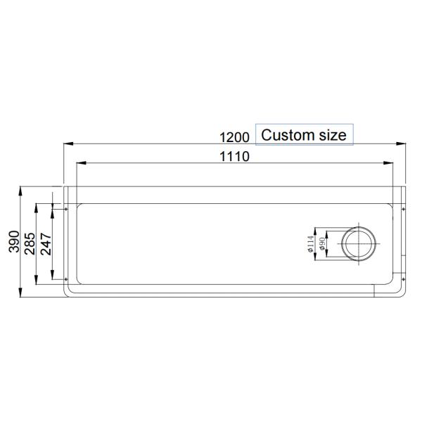 Factory Wall Mounted Hung Single Wash Trough Basin Utility Stainless Steel 304 With Splash Back