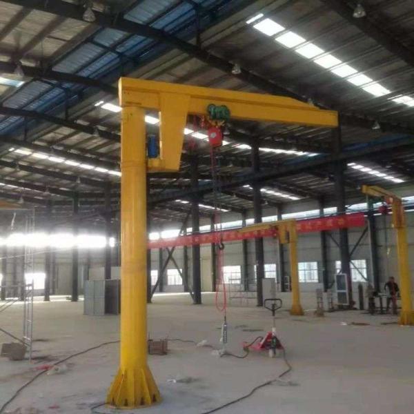 Warehouse Floor Mounted Jib Crane 360 Degree Rotation With Electric Hoist