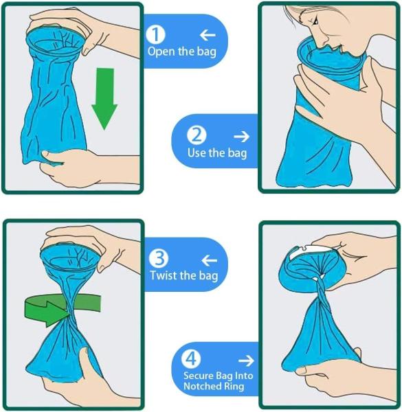 Vomit Bags Disposable, 15 Pack Barf Throw Up Emesis Puke Nausea for Travel Motion Sickness, Car & Aircraft, Kids,1000ml