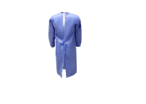 Vestido de emenda ultrassônico descartável unisex de SMS+PE 53GSM com laços