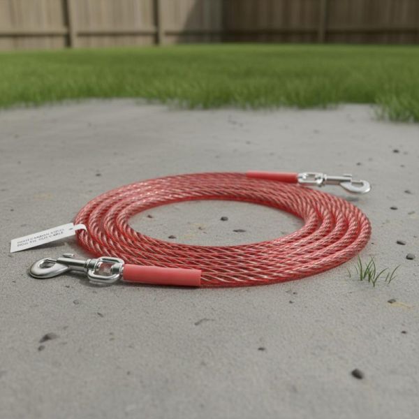 High Carbon Steel Dog Tie Out Cable with 7x7 Construction and PVC Coated for Outdoor Dog Trolley System