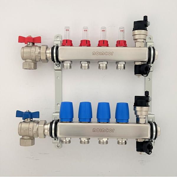 Manifolds for Underfloor Heating System , Stainless Steel Manifold Flow Meter Valve