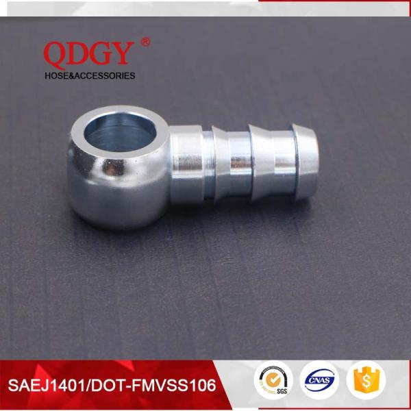 steel material 14mm single fule banjo hole to a male barb outlet brake hose fitting with Galanized plated coating