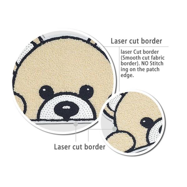 Custom Wolf Head Shaped Towel Patches Laser Cut Sew-on Wolf Chenille Patch For Clothes