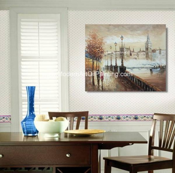 Colorful Impressionist Painting Paris Street  Landscape Palette Knife Jane Style