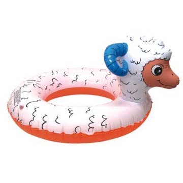 Customized vivid EN71 pvc inflatable  sheep cartoon baby float ring