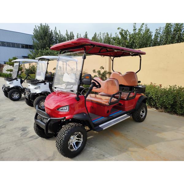 Red 4-Seater Electric Golf Cart with Optional Off-Road Tires Customizable LOGO CE Certification and Two- 1100kg Rated Load